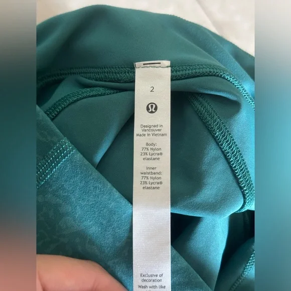 NWOT Lululemon Invigorate High-Rise Tight 25” in Crunch Teal Lagoon size 2 - Picture 9 of 9